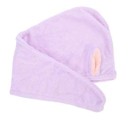 WOONEKY Chapéu De Cabelo Seco De Orelhas De Coelho Adorável Chapéu De Cabelo Seco Toalha De Microfib