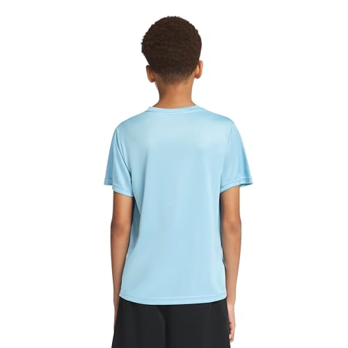 Image of Messi Boys' Lifestyle Short Sleeve Top, Loose-fit V-Neck Shirt with Logo