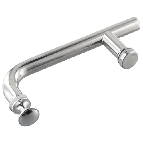 JoyousMall Tirador de puerta de cristal de acero inoxidable, moderno tirador de puerta de ducha para puertas correderas, accesorio de hardware de acabado cepillado