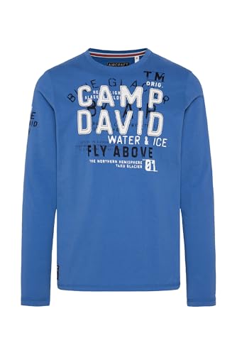 T-shirt manches longues Camp David homme avec étiquette appliquée aux finitions premium