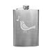 Singing Song Bird Music Note Etched Stainless Steel 8 oz Flask