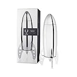 Viski Rocket Cocktail Shaker Set, Stainless Steel Cobbler Shaker With Strainer, 24 oz
