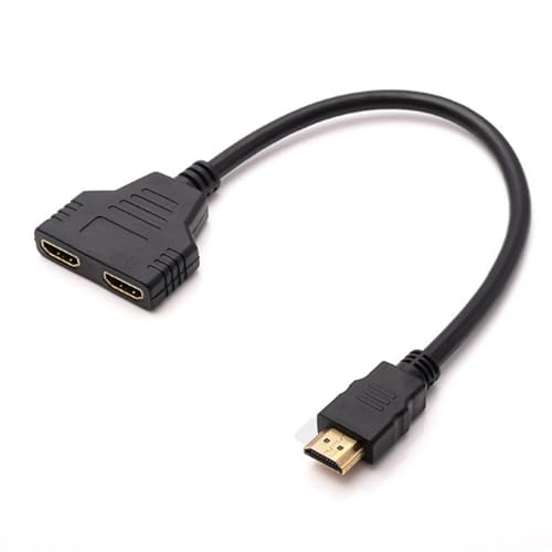 AOUZOVLI HDMI Doppelstecker HDMI Splitter 1 in 2 out 2 Monitore Gleichzeitig Kabel Unterst&uuml;tzt Zwei Fernseher Gleichzeitig f&uuml;r Lcd Monitor Hdtv HD LED und Projektoren