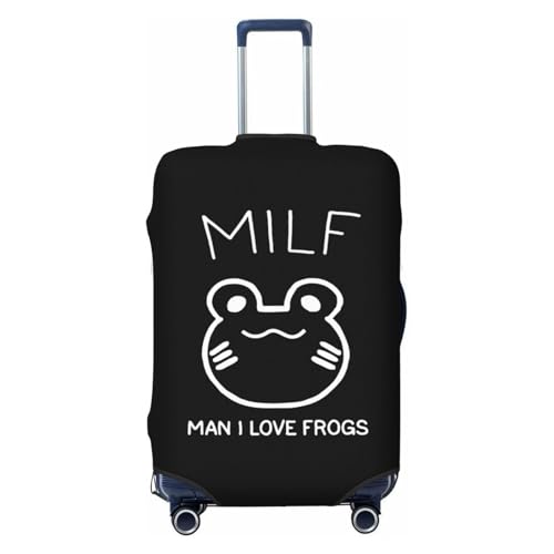 Man I Love Frogs Travel Luggage Cover Suitcase Protector Fits 26-28 Inch Case(Black,L)