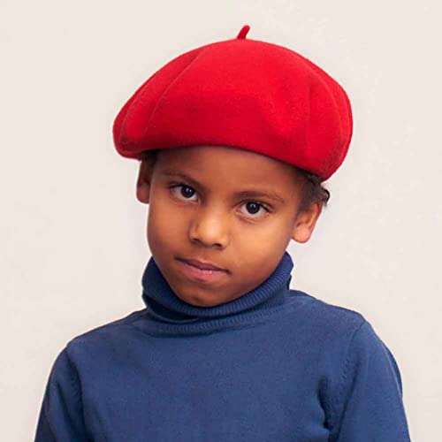 Laulhere Of France Heritage Youth Le Petit Basque Wool Lined Beret (Bleu Nuit (Navy)) #TOP2
