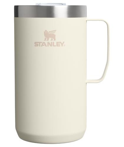 Image of STANLEY Everyday Camp Mug 24oz | Drink Through Lid | Cup for Coffee, Tea and Drinks | Insulated Stainless Steel Coffee Mug | BPA-Free | Cream