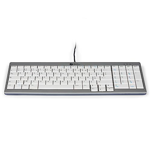 BakkerElkhuizen UltraBoard 960 Standard-Kompakttastatur, französisches Layout Azerty, kabelgebunden, hellgrau/weiß