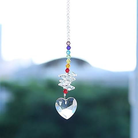 Duosuny Colorful Jewelry Crystals Pendants &Chandelier Suncatchers Prisms Hanging Ornament Octogon Chakra Crystal Pendants for Home,Office,Garden Decoration Cover