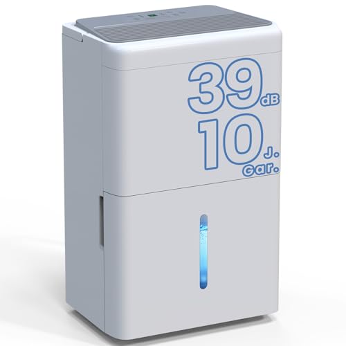 Newentor Luftentfeuchter Elektrisch 20L/Tag, Entfeuchter Elektrisch Keller 150m³/50m², Raumentfeuchter Elektrisch Leise 39dB, Mit 10 J. Gar., Ablaufschlauch, Abnehmbarem Filter, Timer