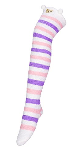 Image of Urban CoCo Women's Cartoon Fuzzy Socks Winter Warm Over Knee High Socks