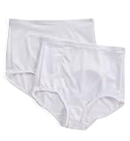 Bali Women's Shapewear Tummy Panel Brief Firm Control 2-Pack, White, Large