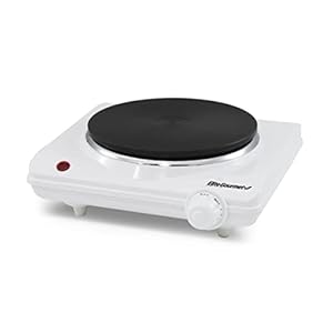 Elite Gourmet Countertop Coiled, Electric Hot Burner, Temperature Controls, Power Indicator Lights, Easy to Clean, Single, White