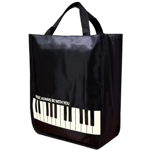 Lpitoy Bolso De Mano con Teclas De Piano, Bolso De Hombro Oxford, Bolso De Mano Reutilizable, Bolsa De Comestibles con Teclas De Piano para Compras Universitarias Aire Libre