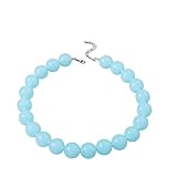 Colorful Acrylic Round Beaded Choker Necklace Handmade Adjustable Resin Chunky Candy Color Beads Necklace Bohemia Geometric Statement for Women Costume Party Summer Vacation Jewelry Gifts-Light blue
