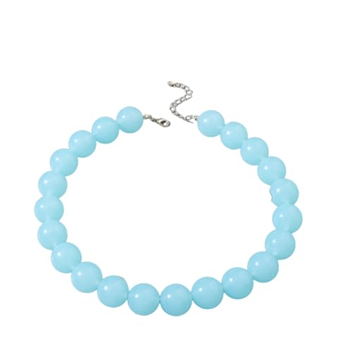 Colorful Acrylic Round Beaded Choker Necklace Handmade Adjustable Resin Chunky Candy Color Beads Necklace Bohemia Geometric Statement for Women Costume Party Summer Vacation Jewelry Gifts