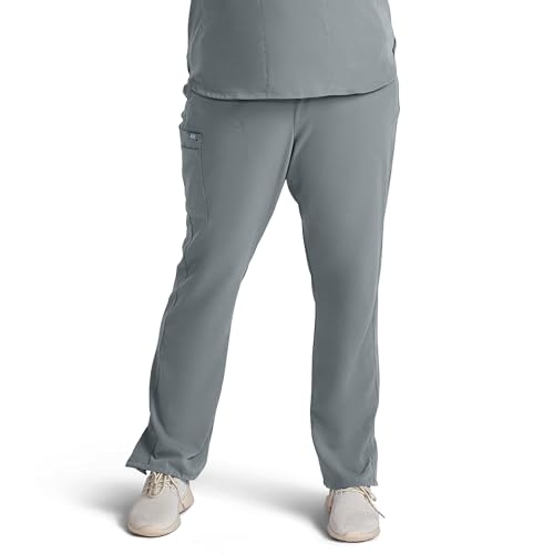 Image of AVE. Varick Women's Scrub Pants, Elastic Waistband, 4-Way Stretch Fabric, Wrinkle- and Fade-Resistant, Machine Washable Scrubs, For Nurses & Medical Professionals, (L Petite, Gray)
