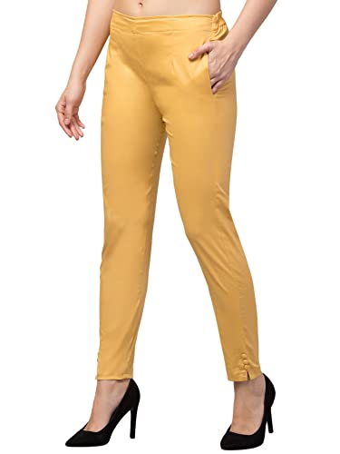 Image of Qute Women's Regular Fit Cotton Blend Casual Trousers (Pack of 1)