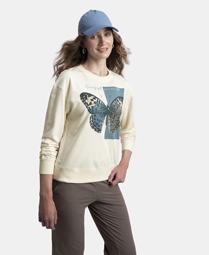 Image of Jockey A191 Women Super Combed Cotton French Terry Fabric Printed Sweatshirt