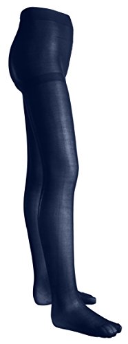 Sportoli Girls Microfiber Deluxe Hold and Stretch Footed Ballet Tights - Navy (size 6/8)3