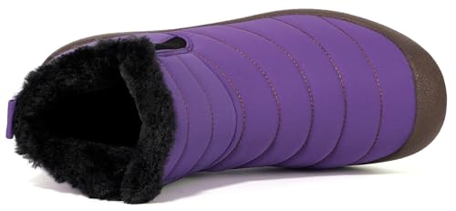 Image of Eagsouni Womens Mens Snow Boots Winter Slip On Shoes | Unisex Warm Fur Lined Slip-On House Shoes,Rubber Sole,Anti Slip,Water Resistant,Comfortable,Indoor Outdoor Daily Walking