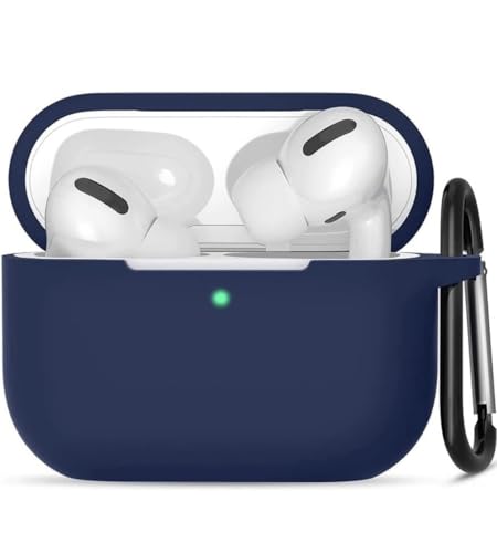 Image of PLUK for Apple AirPods Pro 3 Generation(2025) Soft Silicone Case Cover Shockproof Protective Silicone 360 Full Protection Dust-Proof Shockproof Case Cover with Hook (Case Only) - Navy Blue