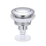 Pumixiy Depósito de inodoro con botón de descarga individual con soporte, plástico ABS resistente al óxido para modelos de inodoro brasileños, instalación simple para baño (plateado)