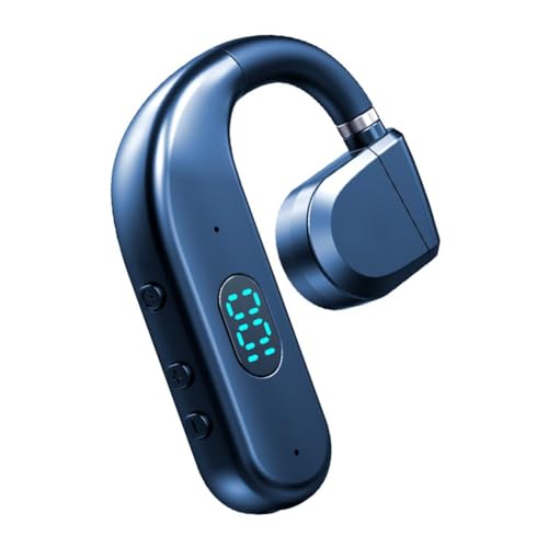 骨伝導 集音器イヤホン しゅうおんき 骨伝導 ヘッドセット 骨伝導 イヤホン V5.3 片耳 超長時間通話 急速充電 バッテリー 左右耳兼用 通話 ビジネス スポーツ 通勤 通学 車用V4.1 マイク内蔵 スマートフォンに対応 外音取込み高齢機能(青)