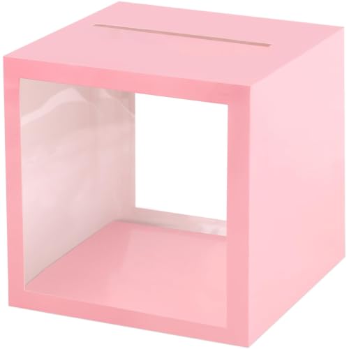 Image of Pink Card Box Wedding Favors Gift Card Boxes Post Box Cardboard Receiving Money Box Holder for Wedding Reception, Baby Showers, Anniversary, Birthday Party, Retirement, Graduation Envelope Holder