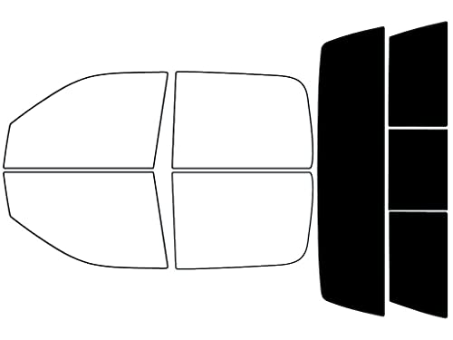 Rvinyl Window Tint Kit Compatible with Ram 1500 2014-2018 4 Door Quad Cab - Black 5% - Single Ply No Bubble Film - Do it Yourself Vehicle Rear Windshield Visor Strip
