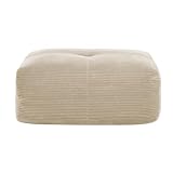 kozamas Sofá modular blanco, módulo Beanbag, sin reposabrazos ni respaldo, combinable, moderno sofá de salón
