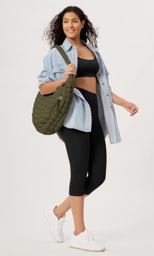 Image of ODODOS Quilted Carryall Tote Bag for Women Crossbody Hobo Lightweight Padding Shoulder Bag