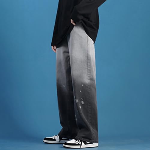 XYGJZ Casual Loose Fit Jeans for Men Gradient Tie Dye Straight Leg Denim Pants2