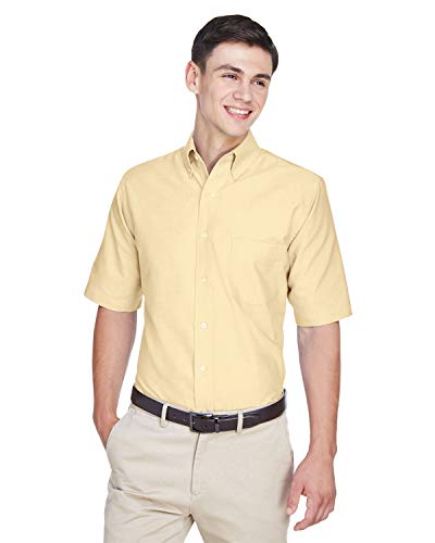 UltraClub Men's Classic Wrinkle-Resistant Short-Sleeve Oxford XL BUTTER