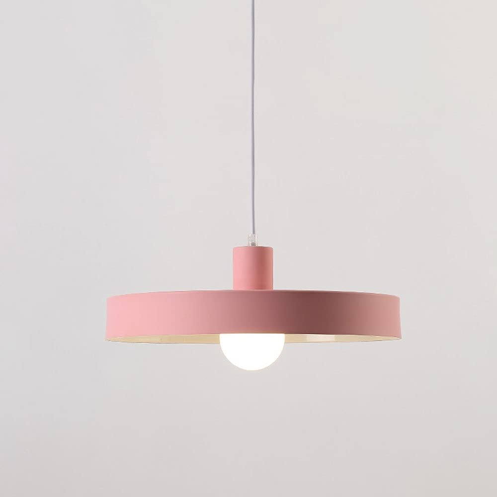 Luminaire nordique pour îlot de cuisine avec abat-jour métallique géométrique rose de salon