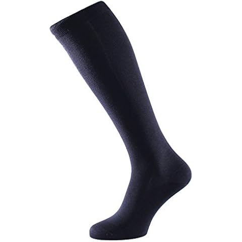 ALBERT KREUZ Luxury Navy Silk Knee High Socks Cover