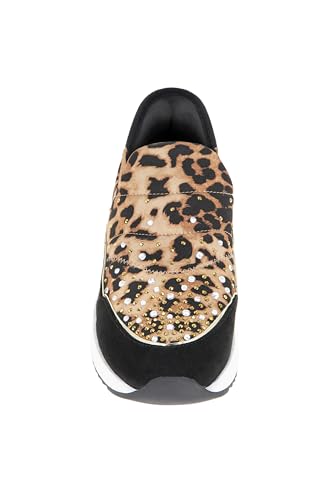 Kenneth Cole Reaction Women's Women's Cameron Easy ON Puff Sneaker, Leopard Neoprene, 82