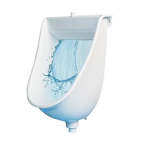 Urinarios grandes de plástico sin agua para hombres, lavado de alta eficiencia con desviador de orina, ideal para uso público, garaje y exterior, incluye manguera