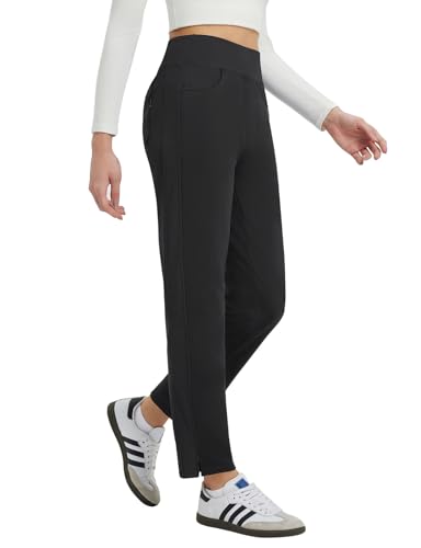 baleaf Women's Fleece Lined Pants Winter Thermal Travel Pants Cold Weather Golf Hiking Snow Pockets Work Casual