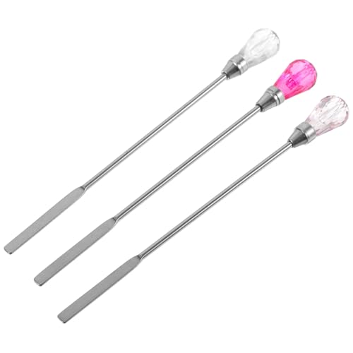 Abaodam Bâtonnets Mélangeurs Fonder et Agiter 3 Pièces pour Cire Fondue Transparent Rose Poudré et Fuchsia Cuillères à Mélanger Réutilisables Outil Pratique pour Sceaux de
