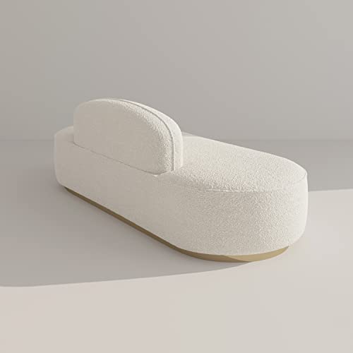 Acanva Modern Living Room Curved Sofa With Rounded Lines, 3-Seater Couch For Apartment, Business Lounge, Waiting Area, Hotel Lobby, White #TOP3