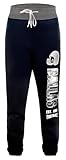 Geneisteck Womens Football Fans Sporty High Waist Sweatpants Athletic Lounge Tousers Jogger Pants - Navy & Grey X-Large