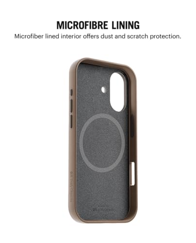 Image of DailyObjects Leatherite Case for iPhone 16 Compatible with Mag-Safe Wireless Charging | Black-Beige Hybrid Magnetic Back Cover