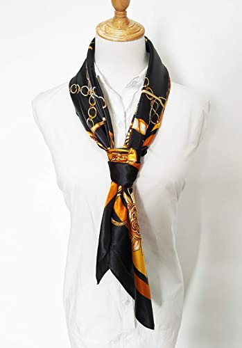 Image of Women's 35 inch Satin Square Silk Like Hair Scarves and Wraps Headscarf for Sleeping | Silk Feel Neckerchief, Hair Scarf, Fashion Bandana, Headscarf, Headband, Hair Wrap Sleeping, Daily Fashion Styling