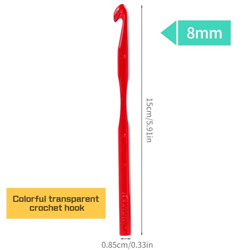Image of QMNNMA 8 mm Crochet Hook, Large Crochet Hooks, Ergonomic Crochet Hooks | Crochet Hooks for Arthritic Hands, Crochet Needles for Yarn, Ergonomic Knitting Needles for Beginners and Crocheting Yarn