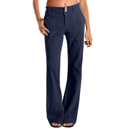 Flare Pants for Women High Waisted Lounge Wide Leg Trousers Pants with Pockets Business Casual Comfy Work Pant Slacks