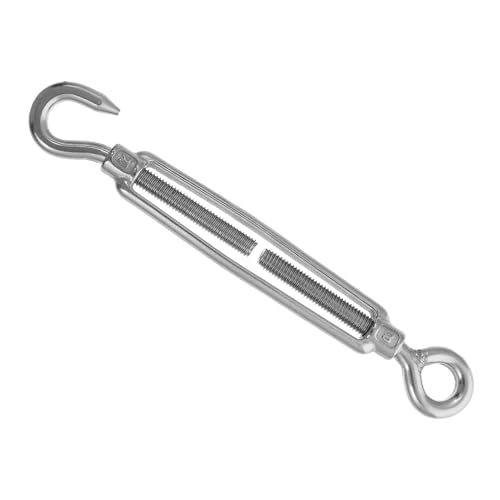 NAMOARLY 1pc Stainless Steel Wire Open Body Bolt Turnbuckle Screw Hook Open Body Turnbuckle Screw Open Body Turnbuckle Silver