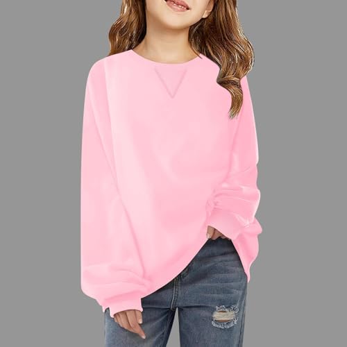 Girls Boys Crewneck Sweatshirt Casual Oversized Solid Color Long Sleeve Shirts School Cute Trendy Teen Clothes Fall Winter2