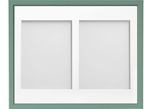 Frame Company Drayton - Cornice portafoto con apertura multipla, 14 x 11 per 20 x 15 cm, colore: Verde