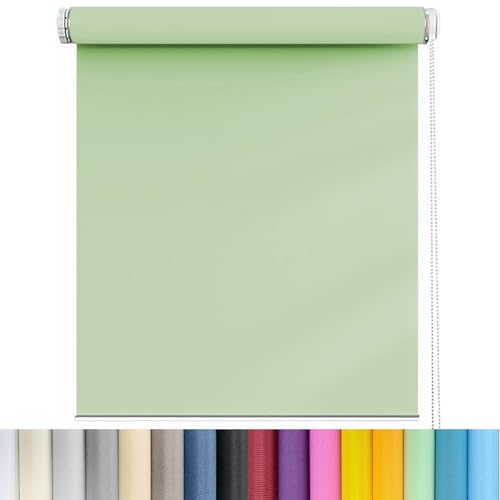 Tender Green Store jour et nuit 100 x 80 cm Isolation thermique Protection de l'intimité Filtrage de la lumière sans perçage pour salon et salle de bain