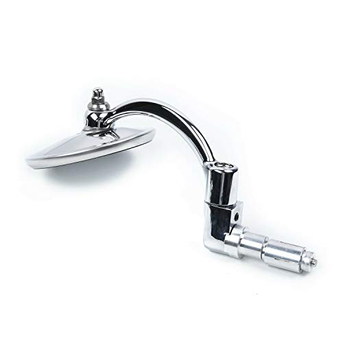 Image of ELECTROPRIME 1 Pair Chrome Round Bar End Rearview Side Mirror Adjustable For Cafe Racer
